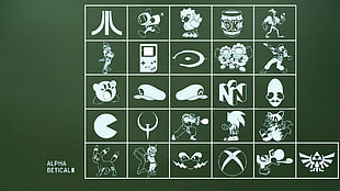 camera illustration, Atari, bomberman, Chocobo, Donkey Kong