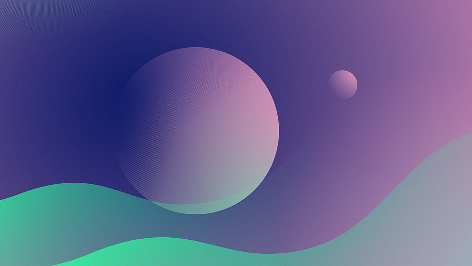 purple and green illustration HD wallpaper