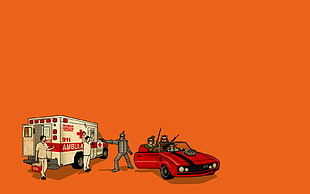 Wizard of Oz hi-jacking ambulance graphic wallpaper, The Wizard of Oz, car, humor, crossover