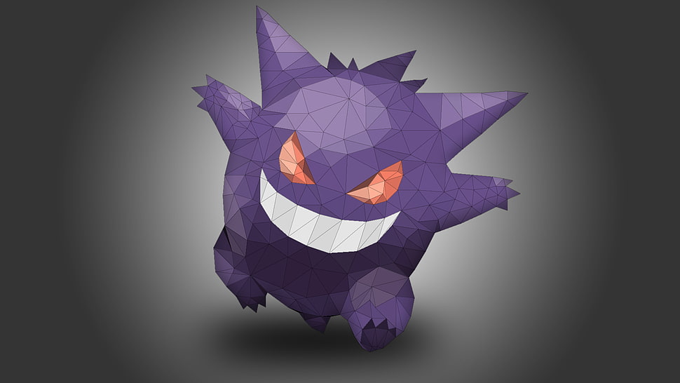 Pokemon Gengar wallpaper, Pokémon, low poly, Gengar HD wallpaper