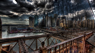 bridge wallpaper, HDR, cityscape