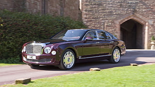 maroon Bentley Continental sedan, Bentley Mulsanne, car, vehicle, Bentley HD wallpaper