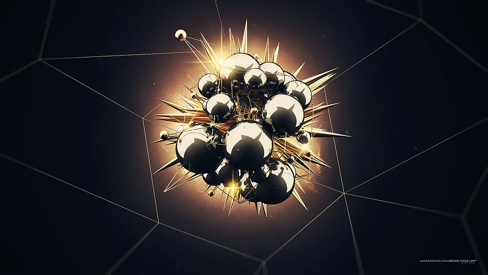 black and brown vector, digital art, sphere HD wallpaper