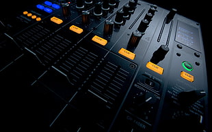 black audio mixer, mixing consoles
