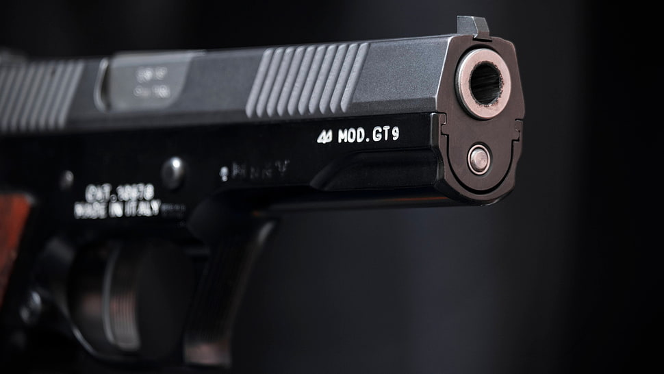 black semi-automatic pistol, pistol, Pardini GT9, Target pistol, Sporting pistol HD wallpaper