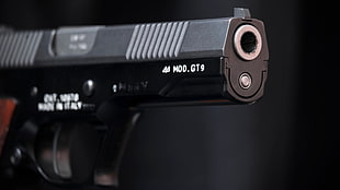 black semi-automatic pistol, pistol, Pardini GT9, Target pistol, Sporting pistol