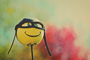 yellow smiley ball toy HD wallpaper