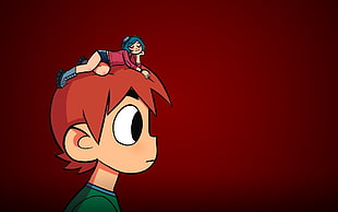 red hair male cartoon character, Scott Pilgrim vs. the World, Scott Pilgrim, comic art HD wallpaper