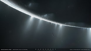grayscale photo of galaxy screenshot HD wallpaper