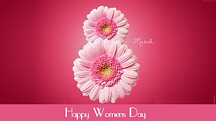 Happy Womens Day text overlay