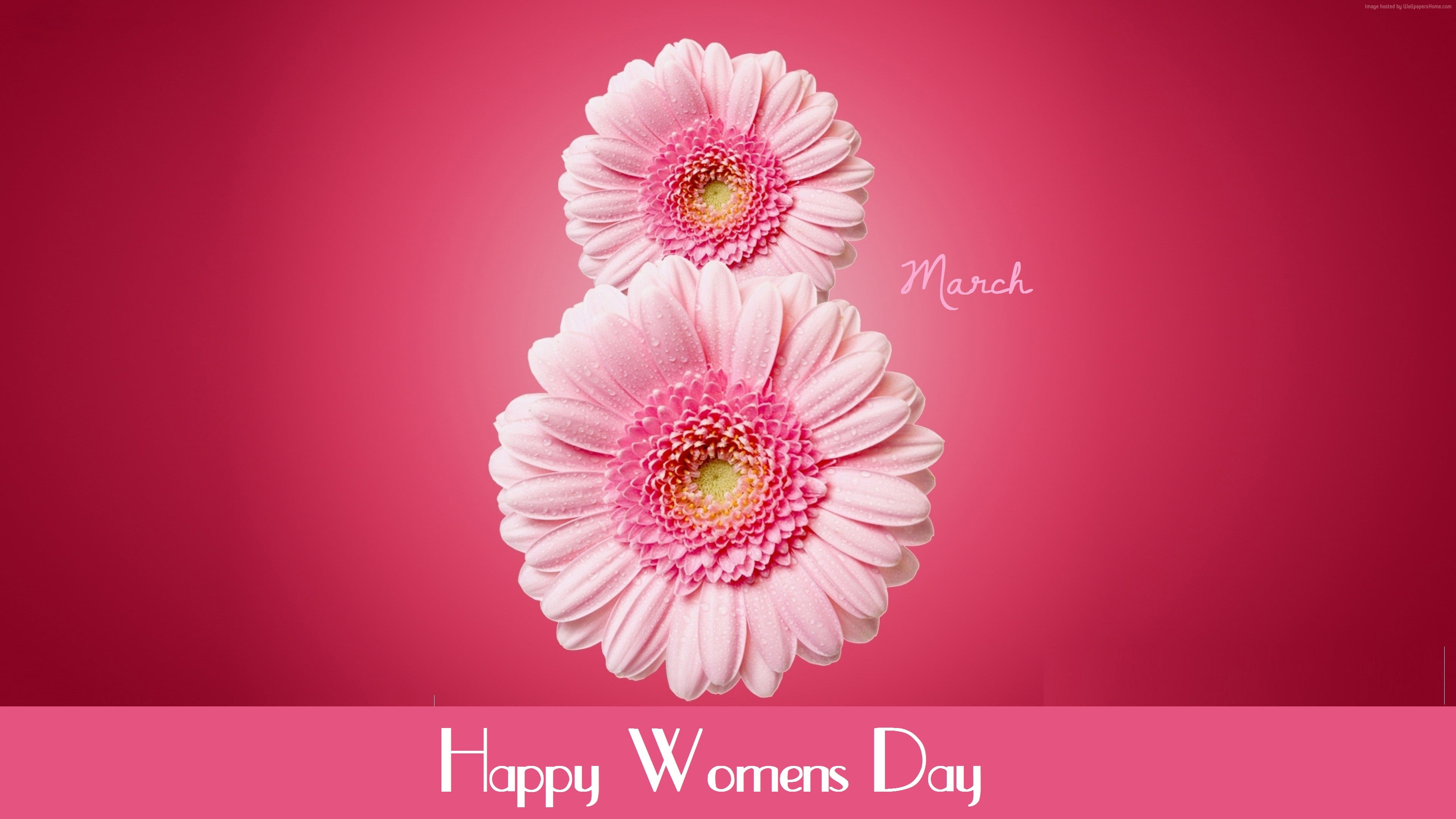 Happy Womens Day text overlay