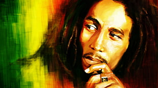 Bob Marley illustration, Bob Marley, artwork, men, singer