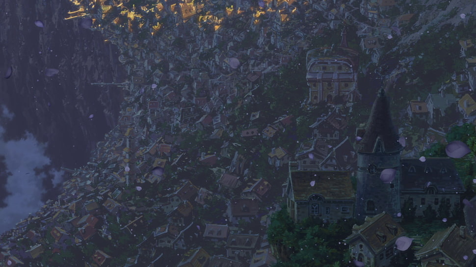 brown house screengrab, town, Made in Abyss HD wallpaper