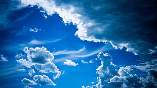 blue sky, nature, sky, clouds