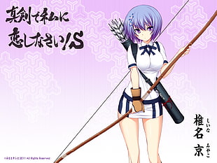 anime girl carrying composite bow set