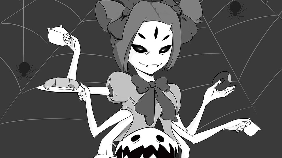 spider web and zombie illustration HD wallpaper