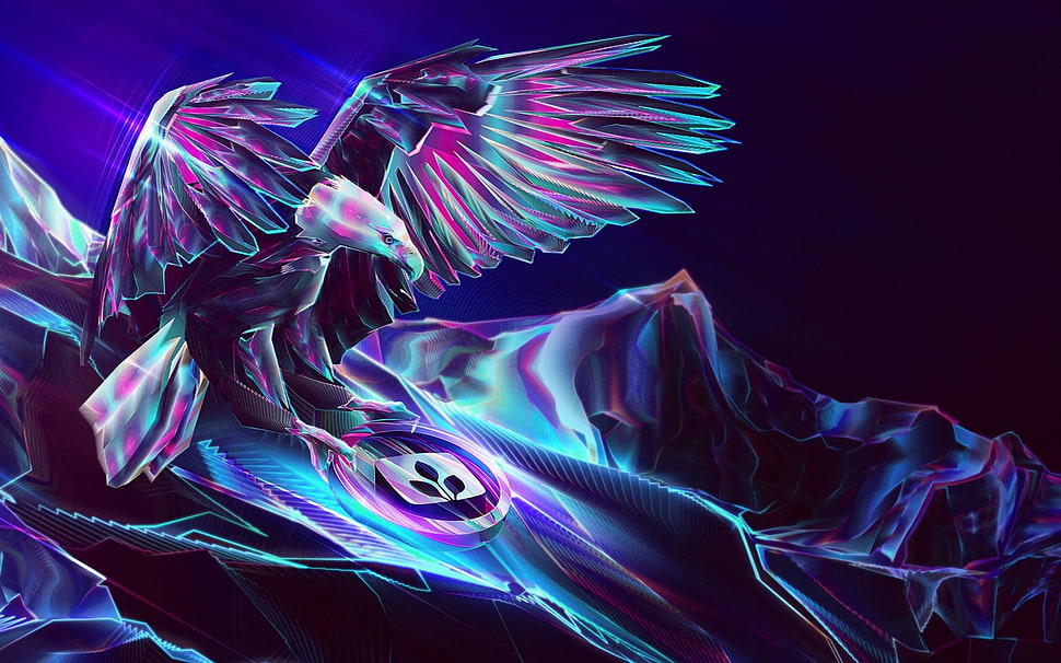 black bald eagle illustration HD wallpaper