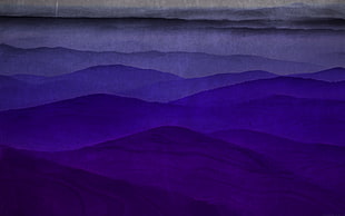 purple mountain digital wallpaper, minimalism, mountains, dark, watercolor