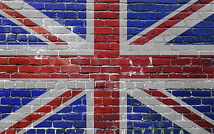 closeup photo of U.K flag