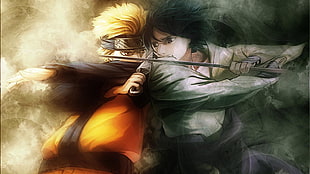 Naruto and Sasuke illustration
