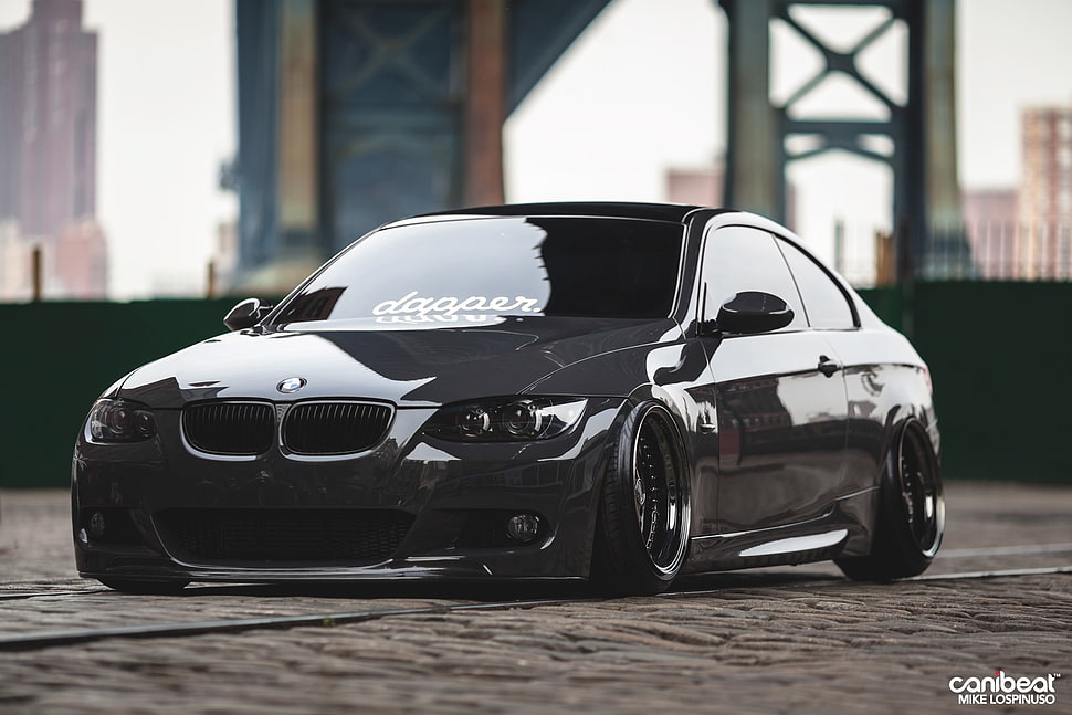 black BMW coupe, car, BMW HD wallpaper