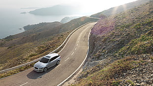 silver SUV, Jaguar XF, road, car, estate HD wallpaper
