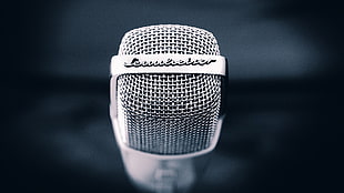 shallow focus photography of condenser microphone