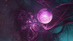 purple energy ball wallpaper HD wallpaper