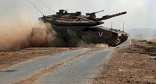 brown battle tank, vehicle, tank, Merkava Mark IV, military HD wallpaper