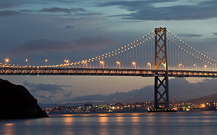photo of Golden Gate Bridge during night time