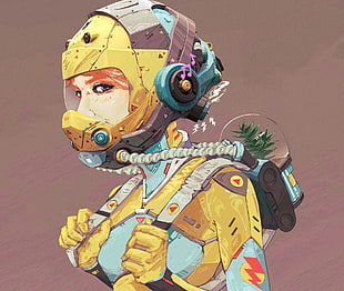 female wearing multicolored uniform HD wallpaper, artwork, science fiction
