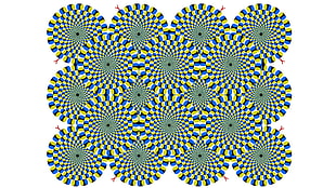 green and blue optical illusion