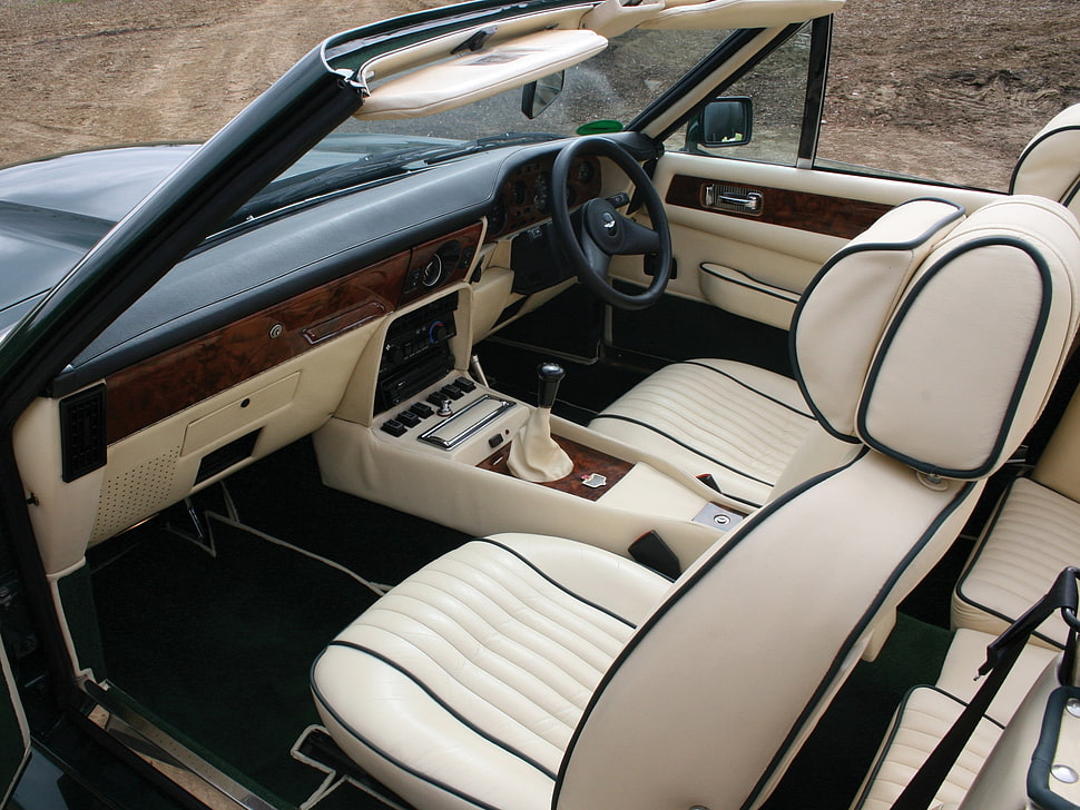white and brown vehicle interior HD wallpaper