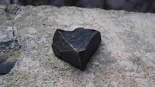 black stone fragment, rock, stone