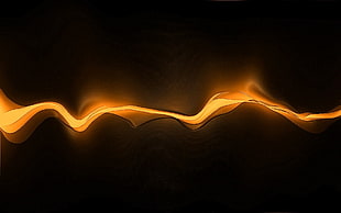 orange wave line digital wallpaper