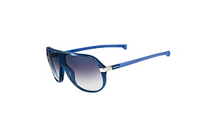 blue framed sunglasses