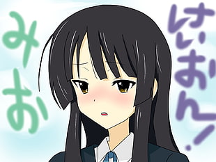 black haired girl anime character illustration