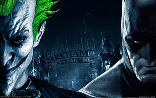 Batman and Joker digital wallpaper, Joker, Batman, Batman: Arkham Asylum, video games