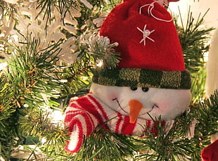 snowman surrounded by garland
