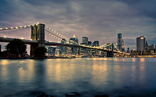Brooklyn bridge during sunset