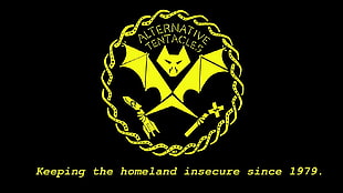 yellow Alternative Tentacles logo, Alternative Tentacles, music, bats