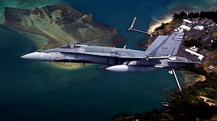 white and blue motor boat, McDonnell Douglas F/A-18 Hornet, Canada, Royal Canadian Air Force HD wallpaper