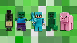 five Minecraft characters artwork