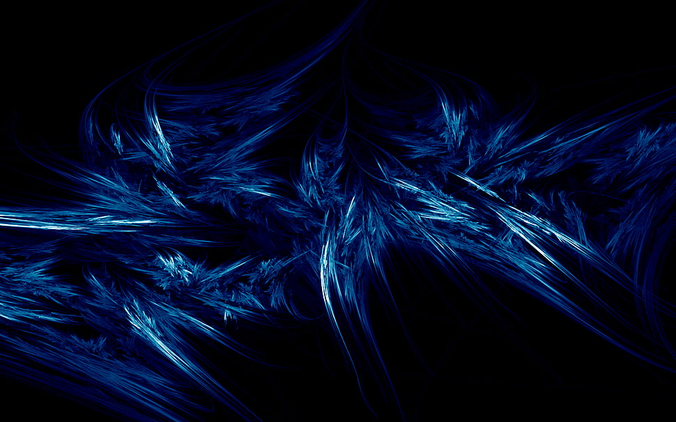 blue and black abstract painting, abstract, blue, digital art HD wallpaper