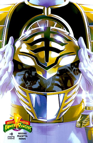 yellow, black, and white floral textile, Mighty Morphin Power Rangers, Power Rangers HD wallpaper
