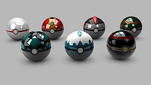 seven Pokemon balls, video games, Pokémon, Poké Balls HD wallpaper