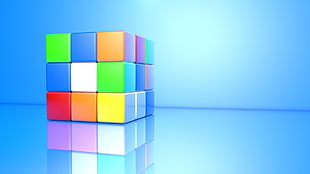 multicolored rubik's cube illustration HD wallpaper