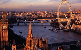 London Eye and Big Ben, London England HD wallpaper