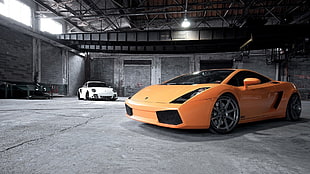 orange Lamborghini Gallardo HD wallpaper