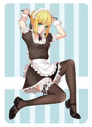 maid anime character illustration HD wallpaper